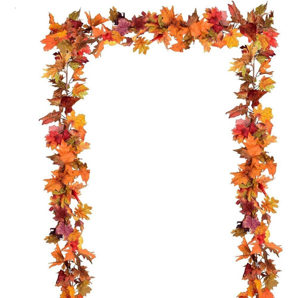 Durable 11.8Ft Fall Maple Leaf Garland - Easy Maintenance for Year-Round